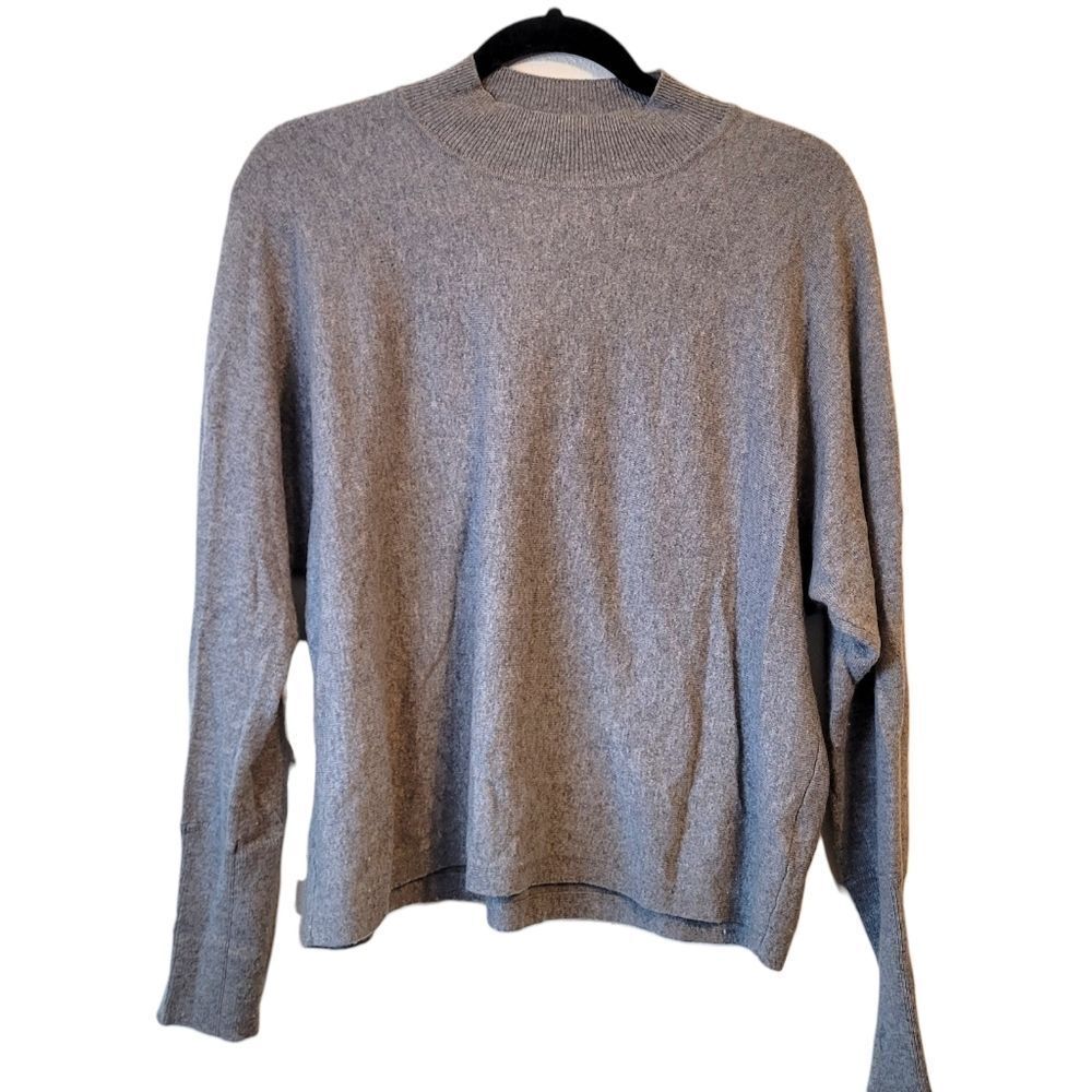 Apt 9. Light Grey 100% Cashmere Mock Neck Sweater Women's Size XL